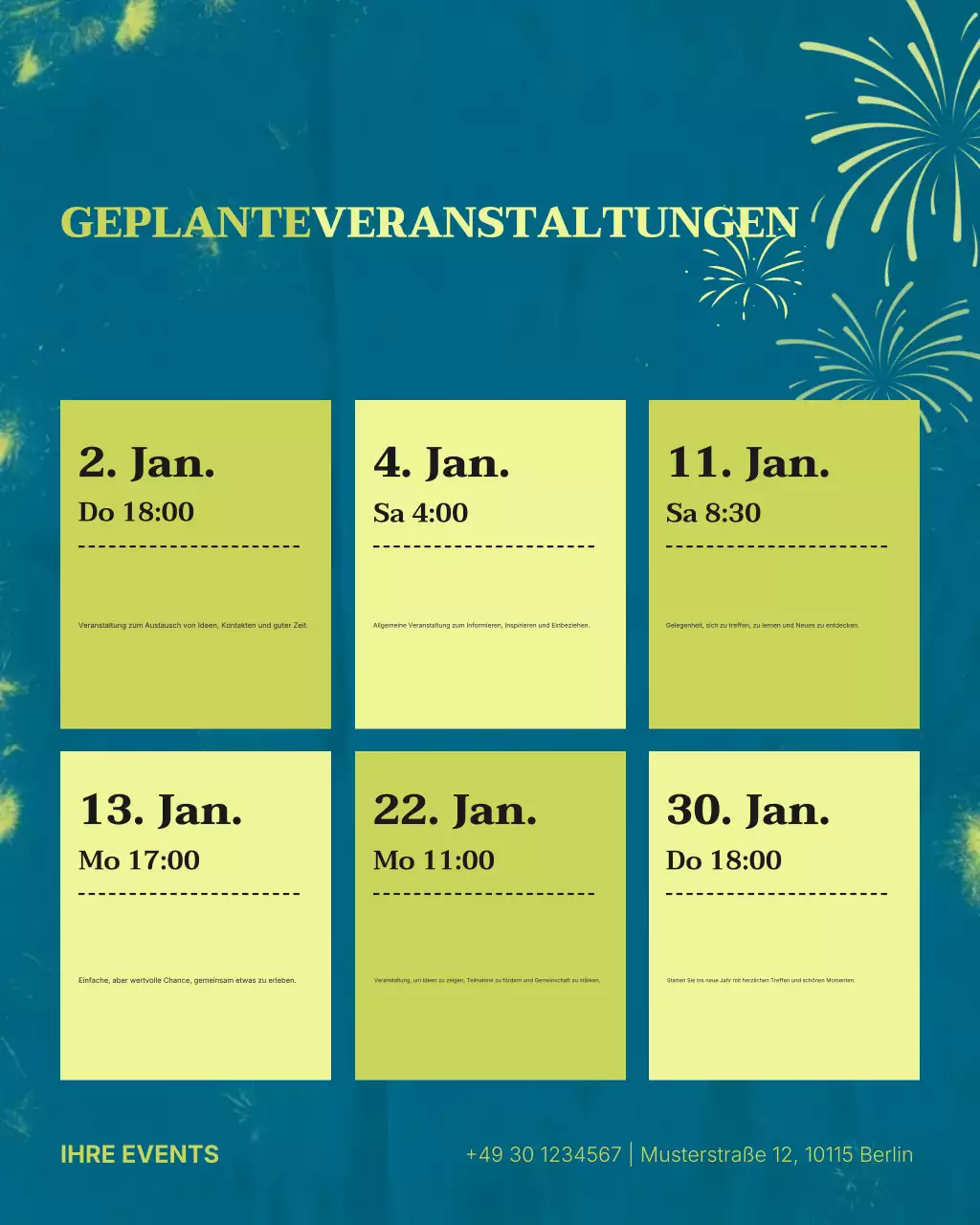 Ankündigung eines Events von Blue Modern auf Instagram