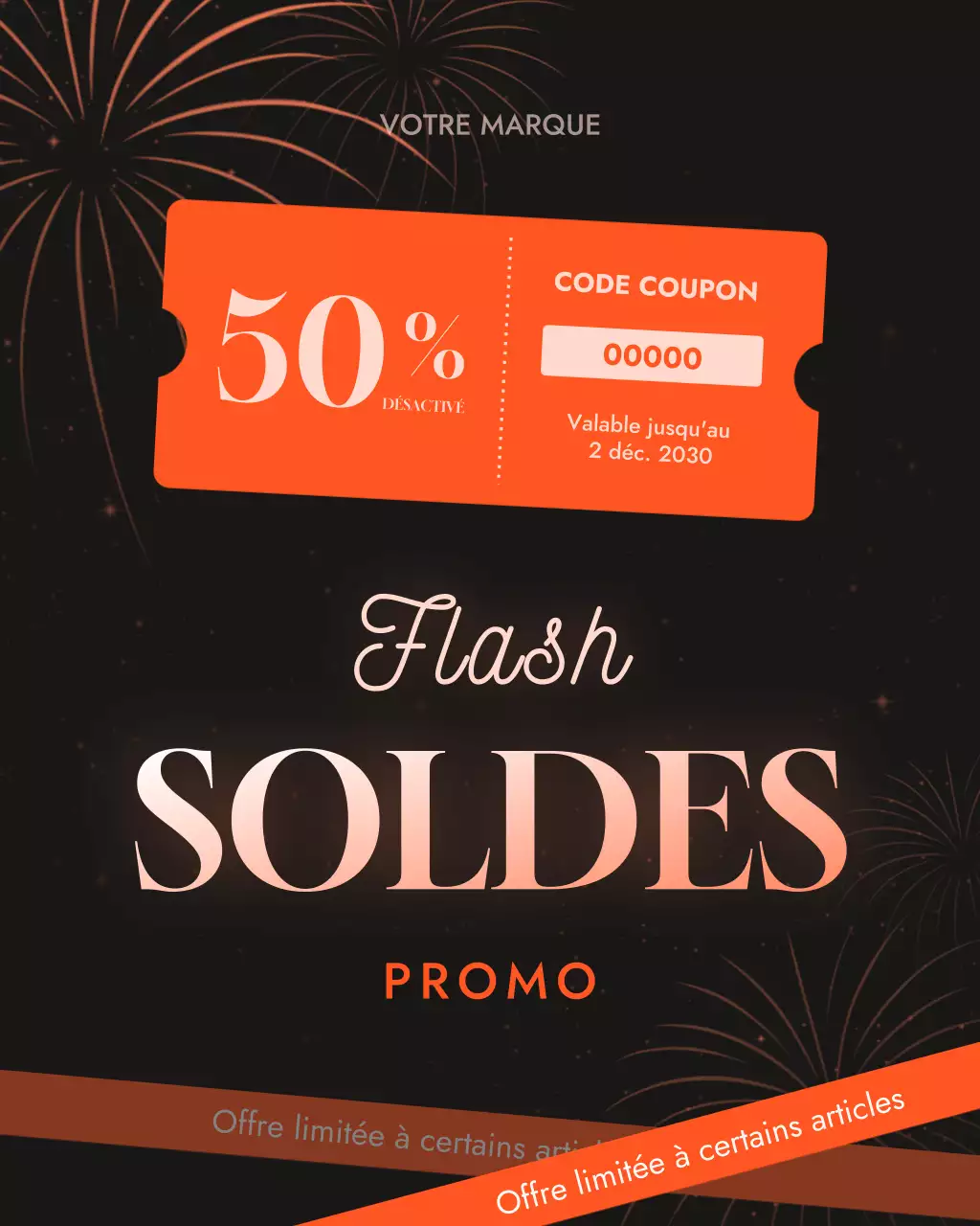 Publication Instagram de la promotion Orange Modern Sale