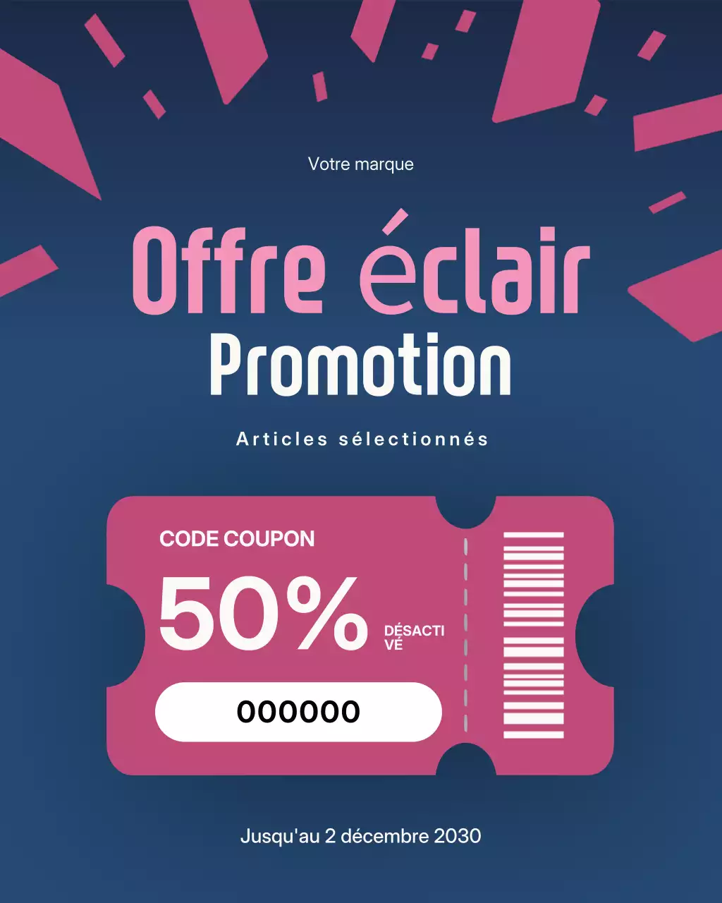 Publication Instagram de promotion des soldes Blue Modern