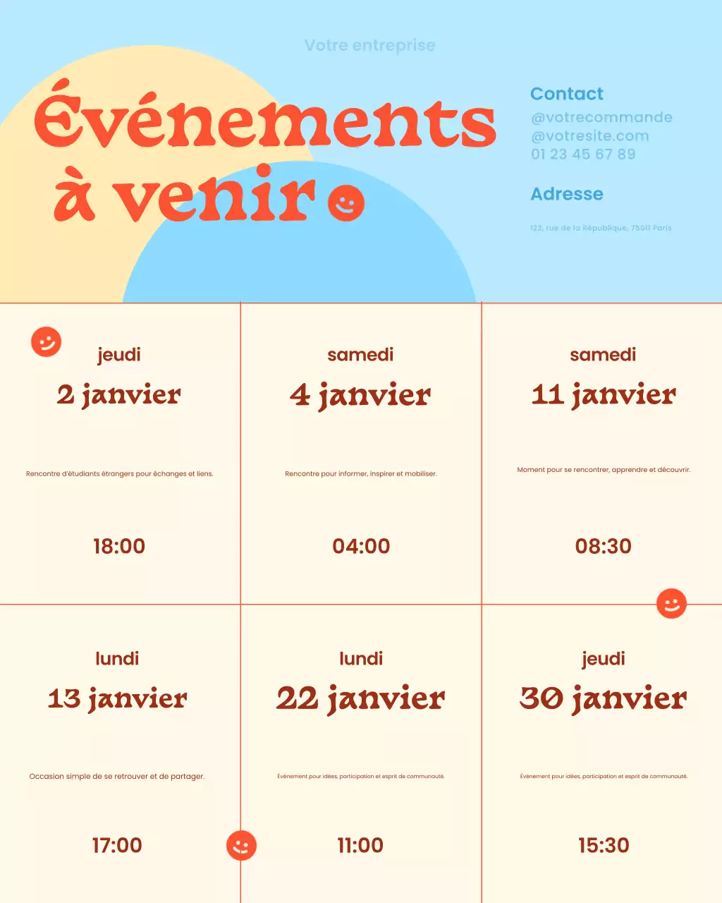 Annonce d'événement moderne et colorée sur Instagram