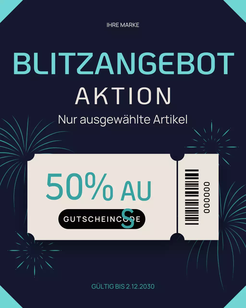 Instagram-Post zur Verkaufsaktion für moderne schwarze Kleidung