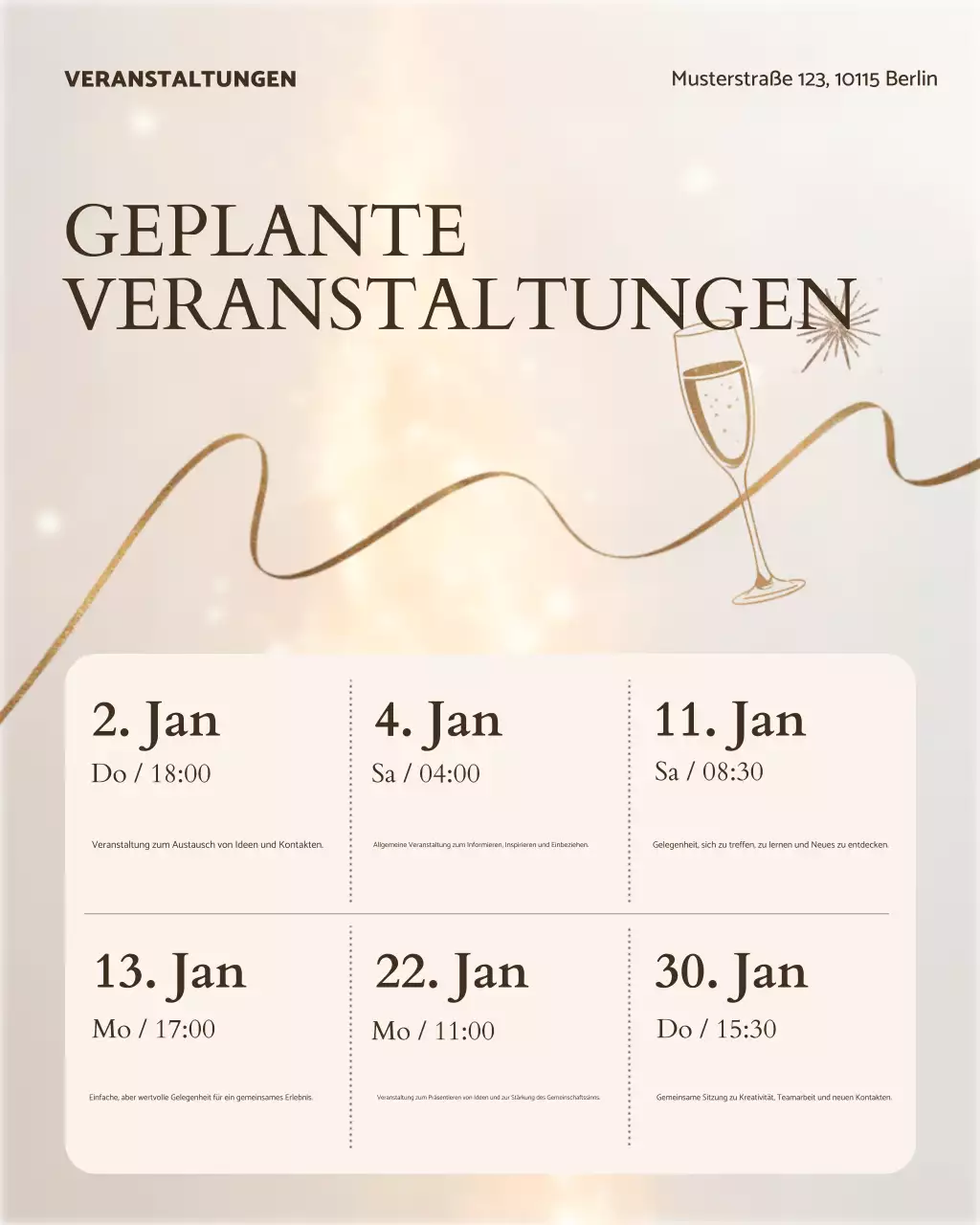 Beige Elegant Eventankündigung Instagram-Post