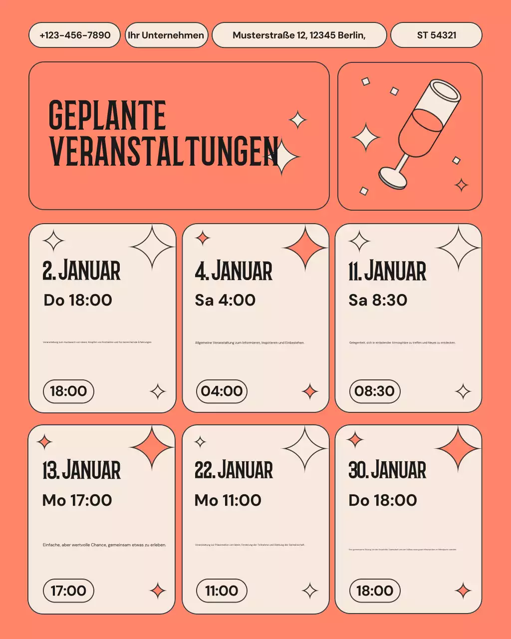 Ankündigung von Orange Modern Events auf Instagram