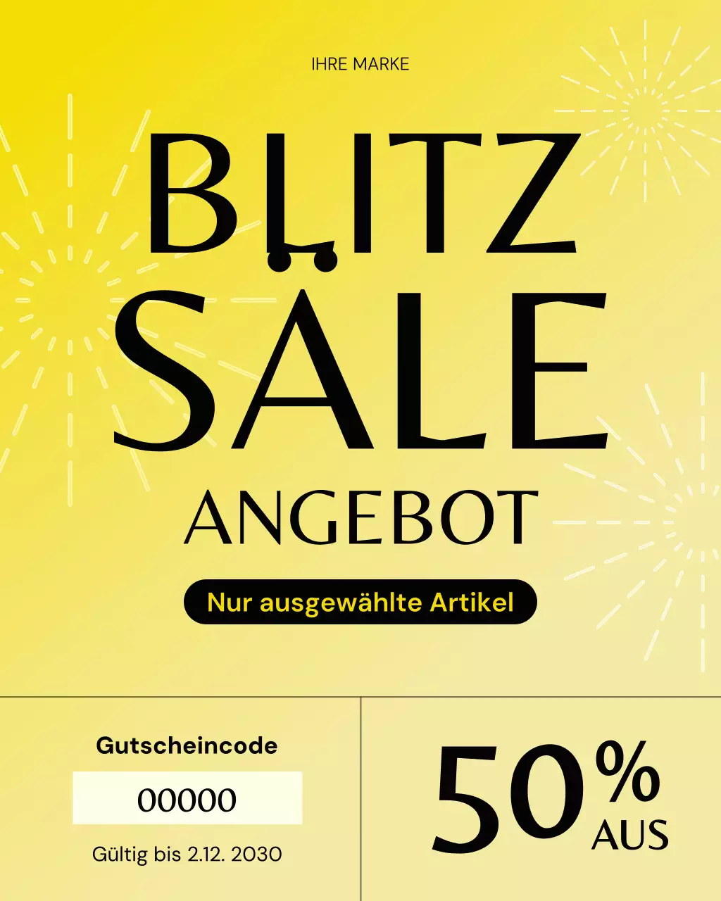 Instagram-Post zur Verkaufsaktion in Gelb