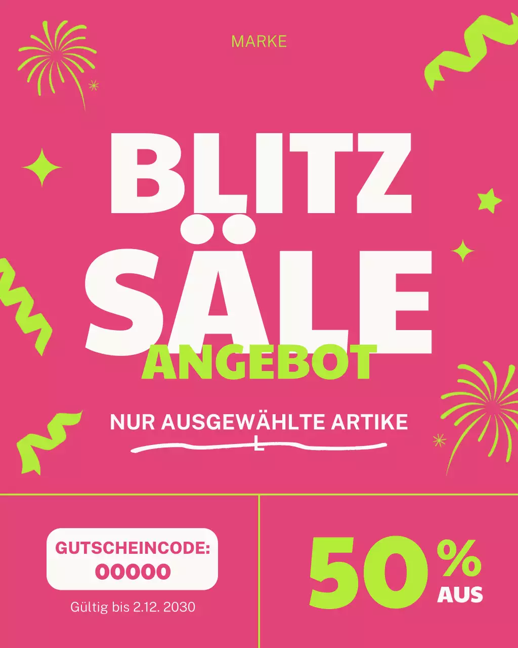 Instagram-Post zur Verkaufsaktion „Pink Bold“