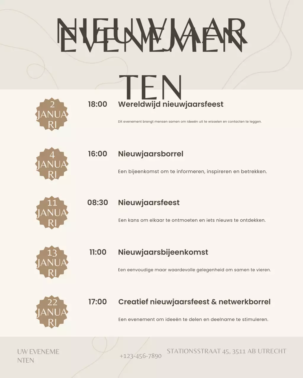 Zwarte elegante evenementenkalender Instagram-post