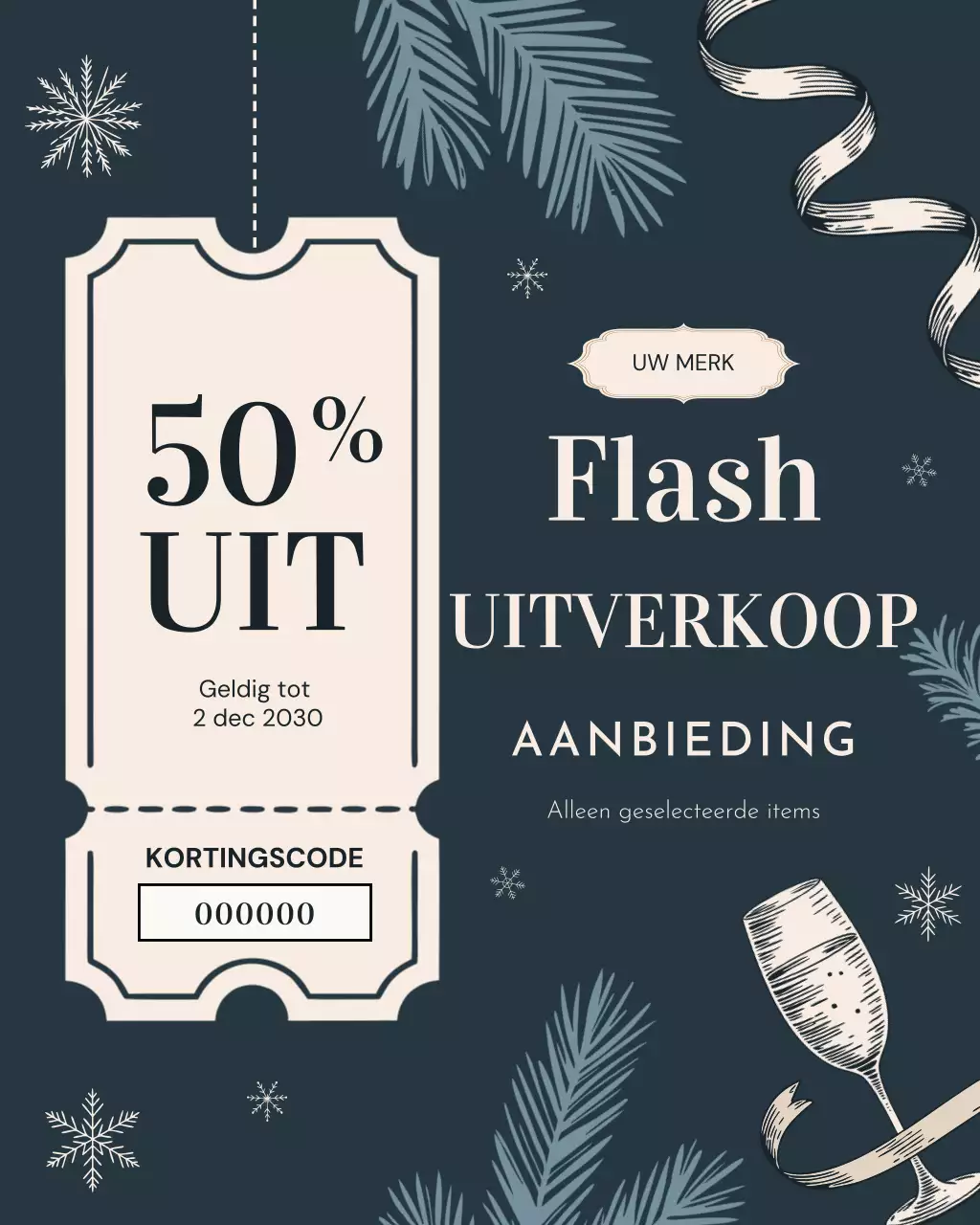 Marineblauwe elegante uitverkoop advertentie Instagram-bericht