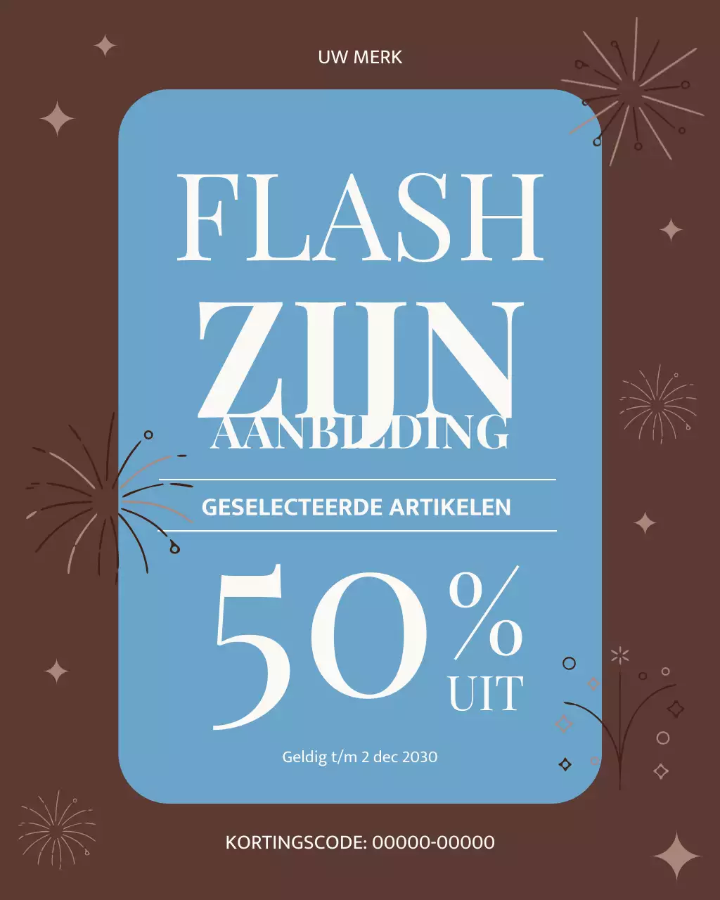 Bruine moderne uitverkoopactie Instagram-bericht