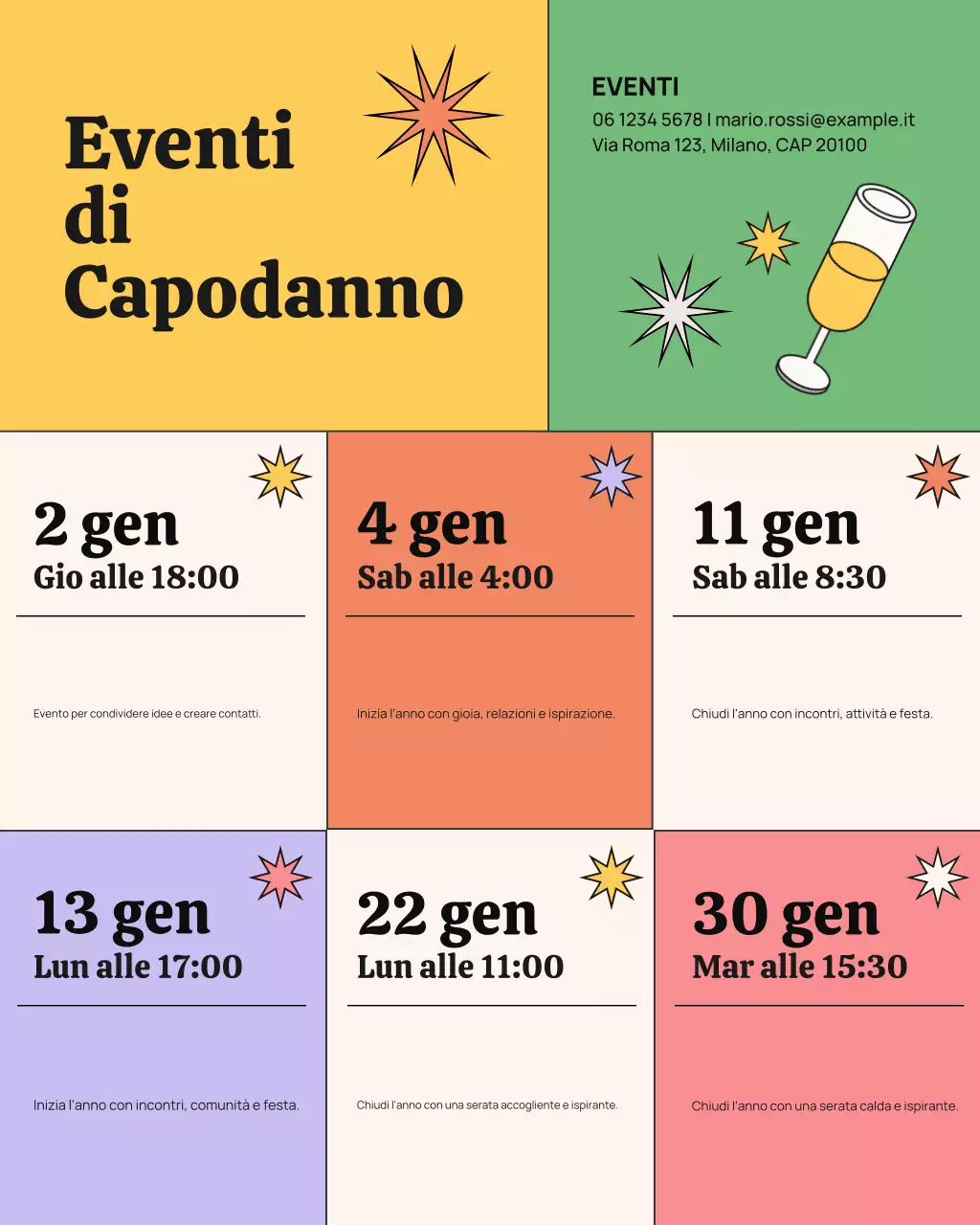 Post Instagram colorato e moderno per l'annuncio di un evento
