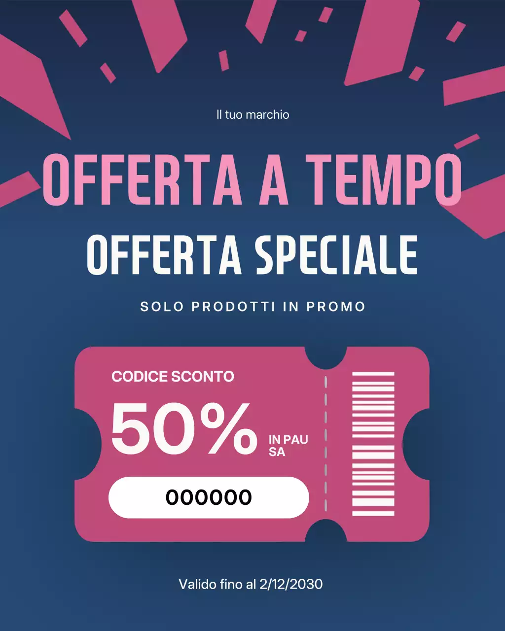 Post di Instagram sulla promozione della vendita moderna blu
