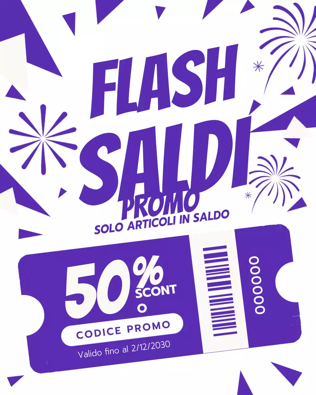 Post Instagram pubblicitario di Purple Bold Sale