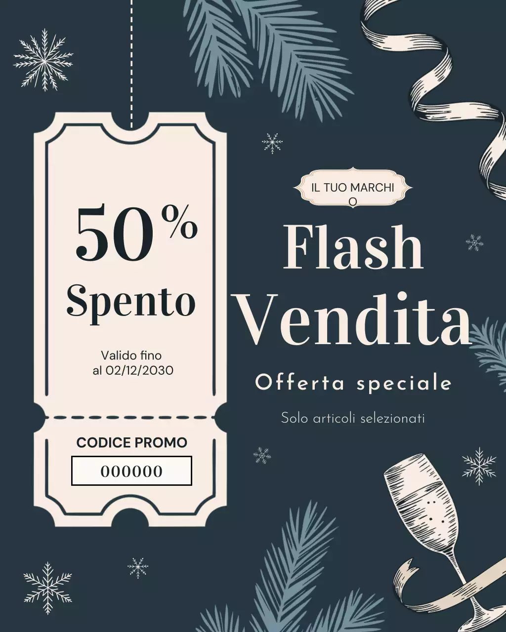 Post Instagram pubblicitario di vendita elegante in blu navy