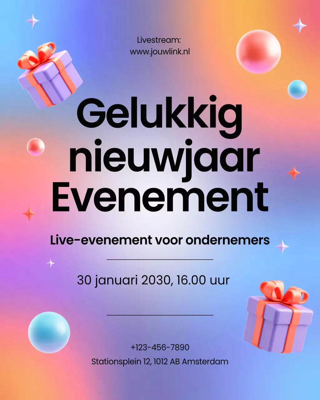 Kleurrijk modern zakelijk evenement Instagram verticaal