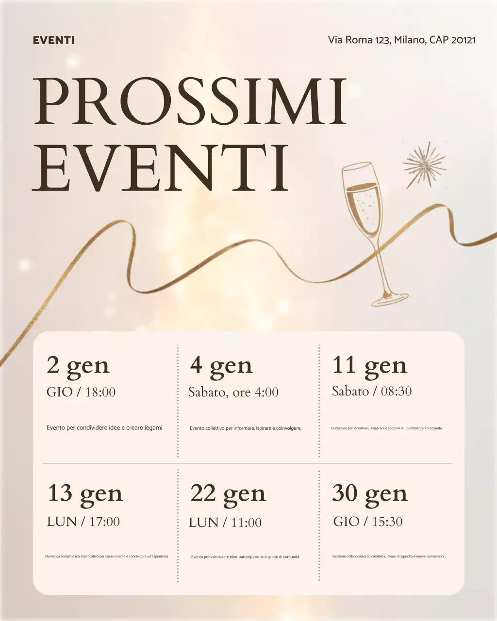 Post Instagram per l'annuncio dell'evento Beige Elegant