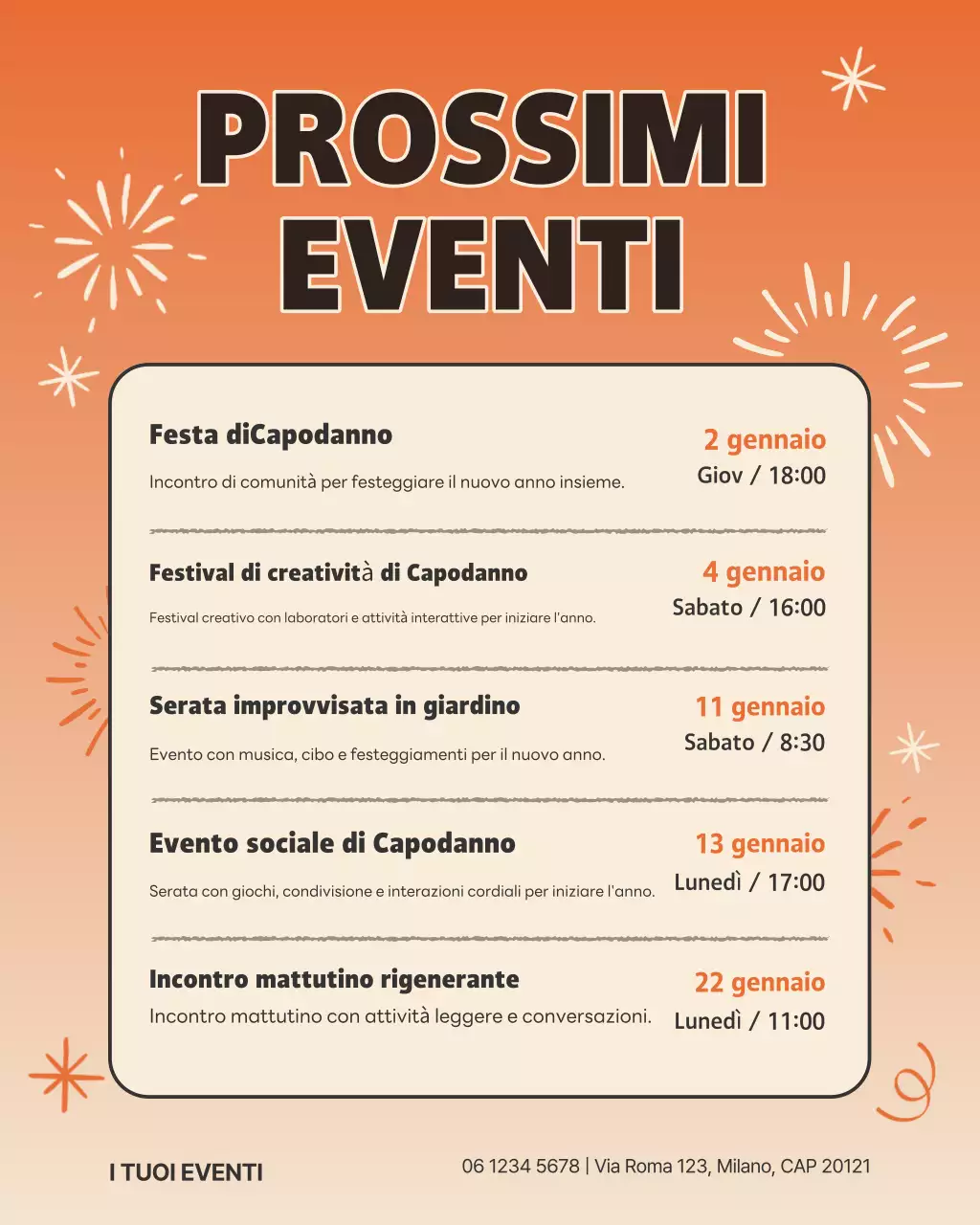 Post di Instagram per l'annuncio dell'evento Orange Modern