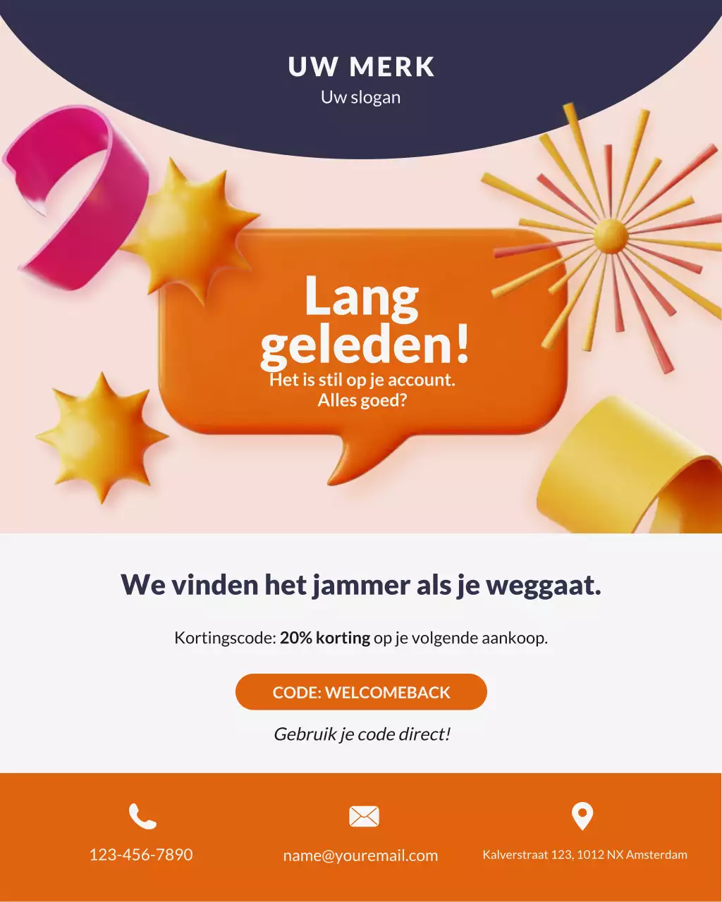 Promotiecampagne voor hernieuwde betrokkenheid van Orange Modern