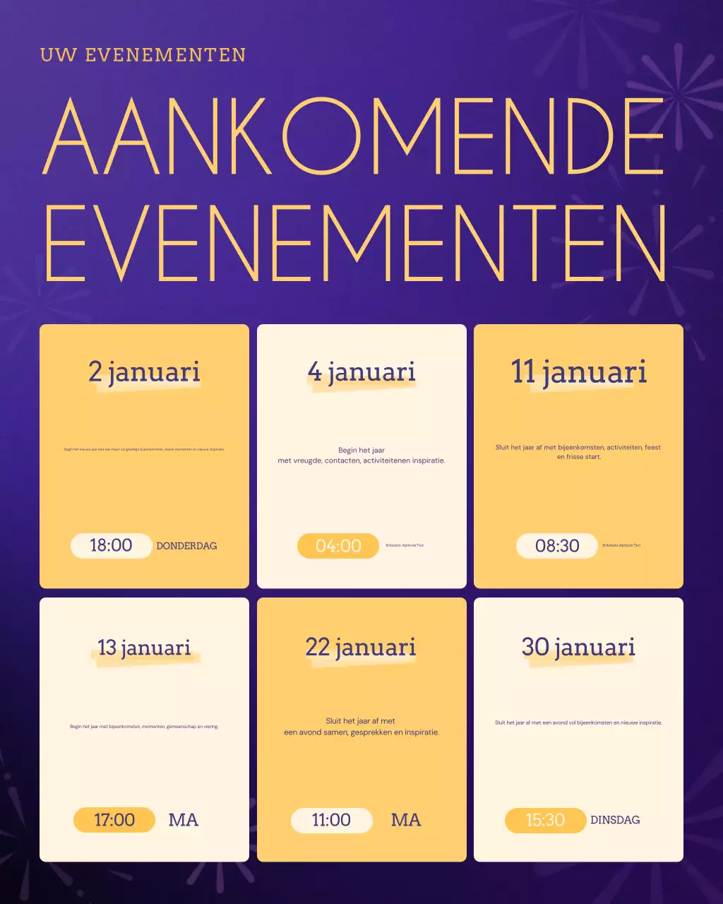 Aankondiging van een Purple Modern-evenement via Instagram.