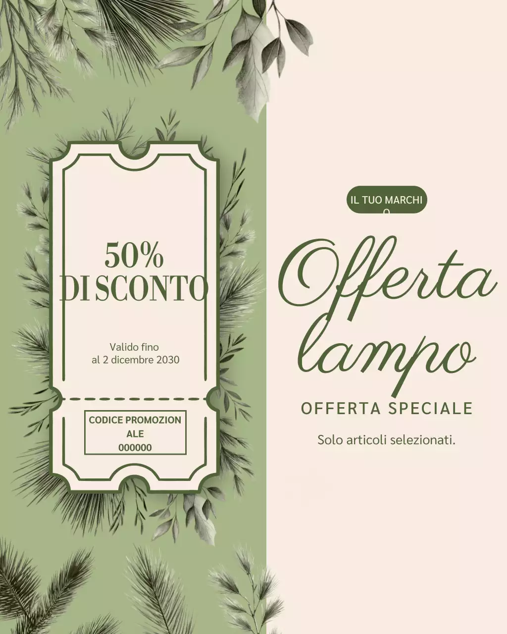 Post di Instagram sulla promozione Sage Elegant Sale