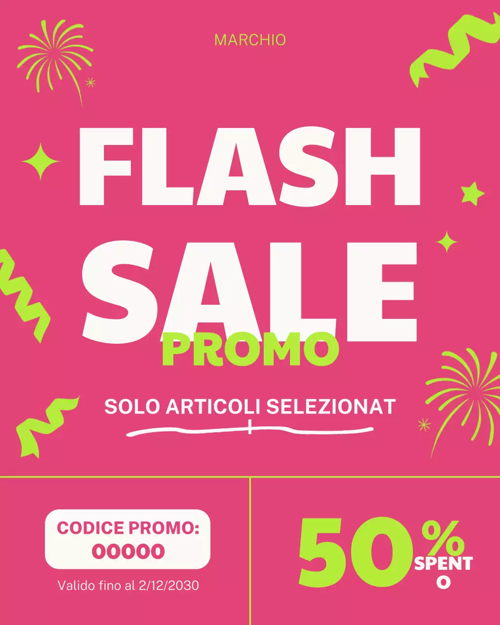 Post di Instagram sulla promozione Pink Bold Sale