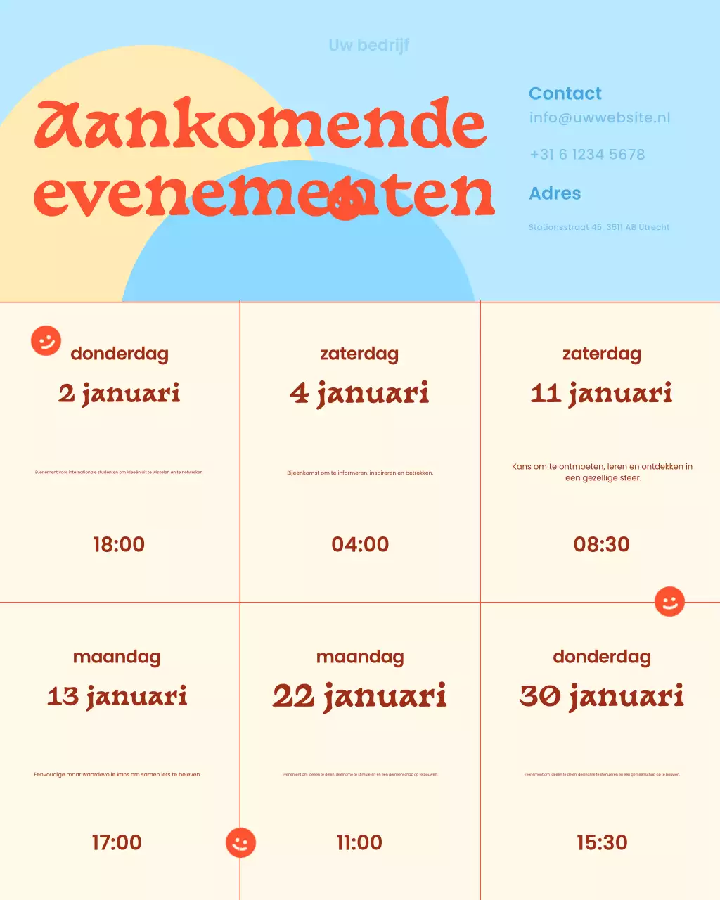 Kleurrijke, moderne aankondiging van een evenement (Instagram-post)