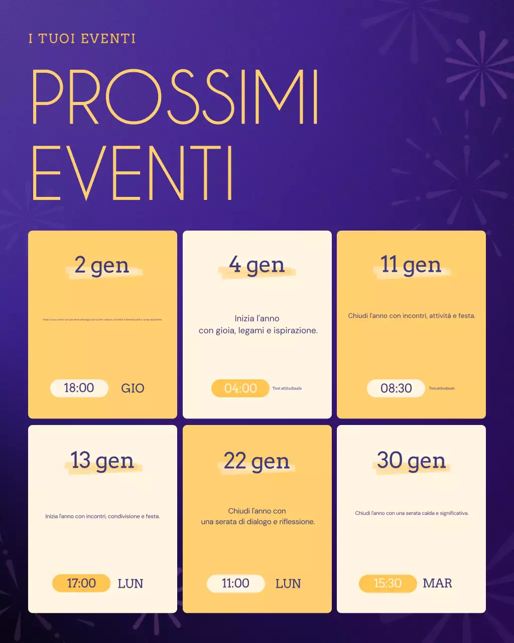 Post di Instagram per l'annuncio dell'evento Purple Modern