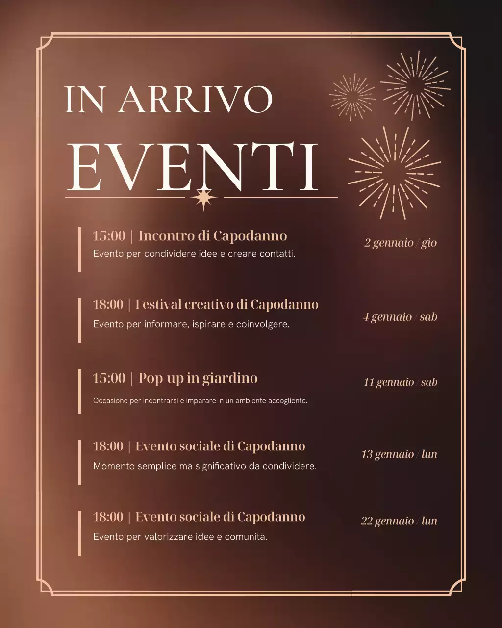 Post Instagram del calendario degli eventi Wine Elegant