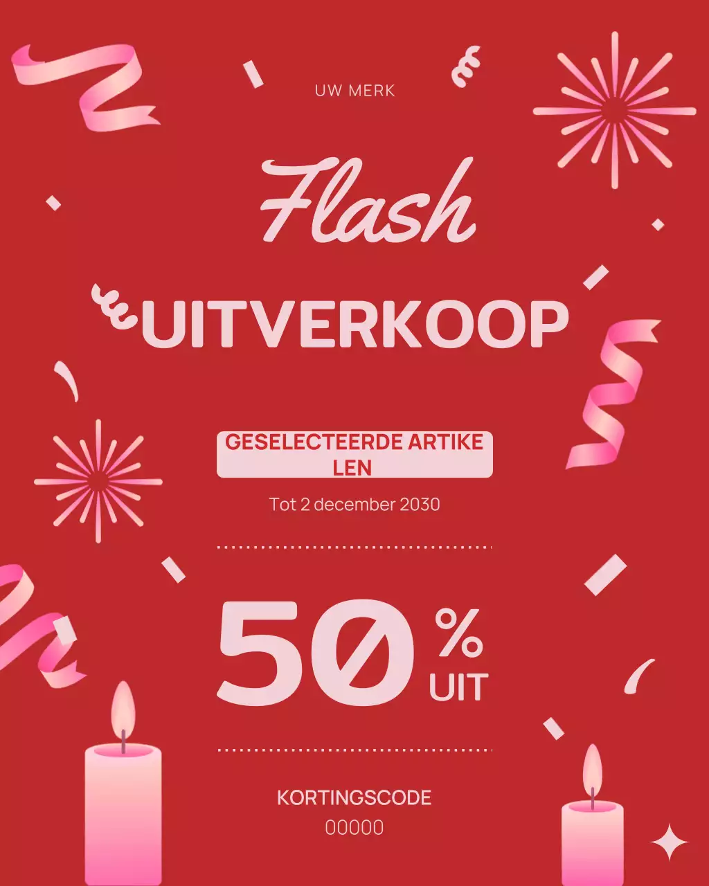 Rode, opvallende uitverkoopadvertentie op Instagram