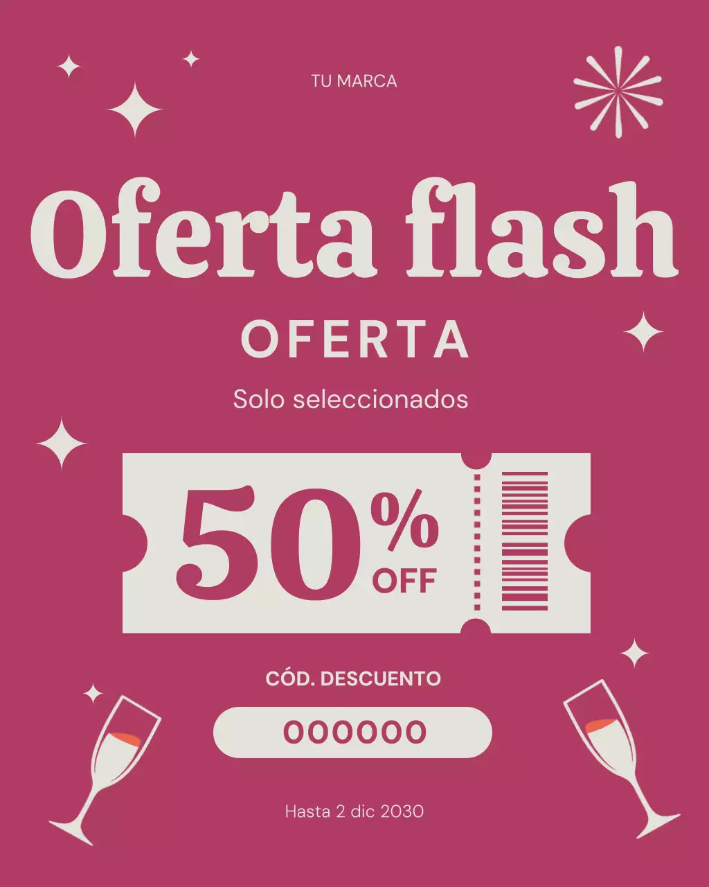 Publicación de Instagram de un anuncio de venta moderna en rosa