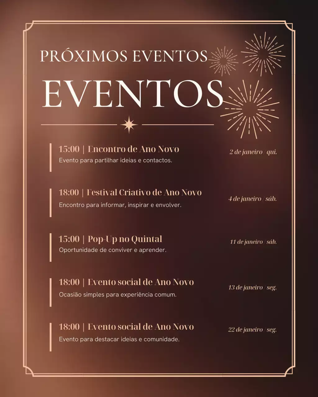Postagem no Instagram sobre o calendário de eventos elegantes de vinhos