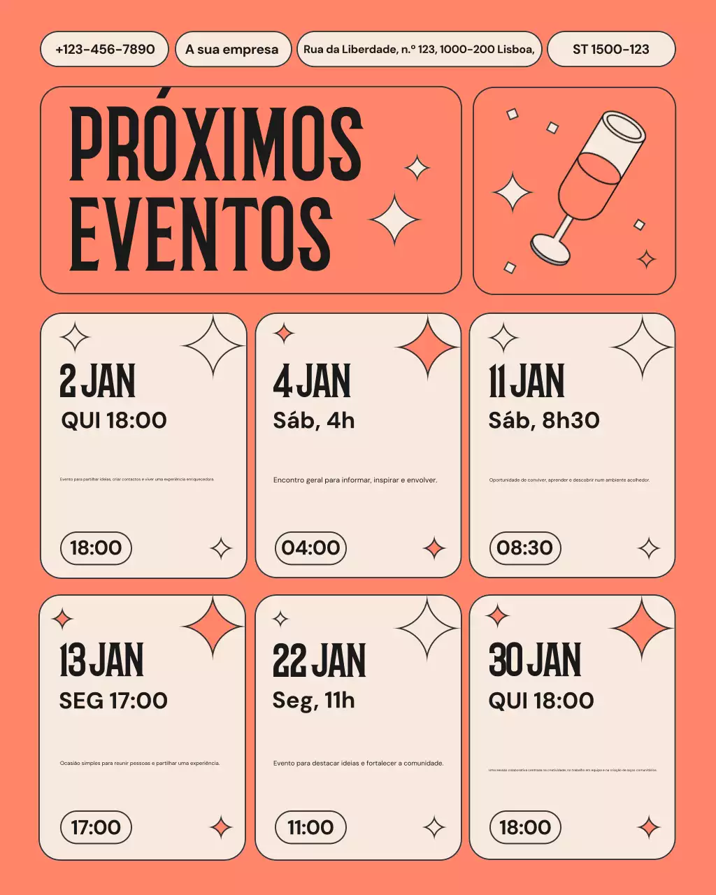 Postagem no Instagram com o anúncio de eventos da Orange Modern