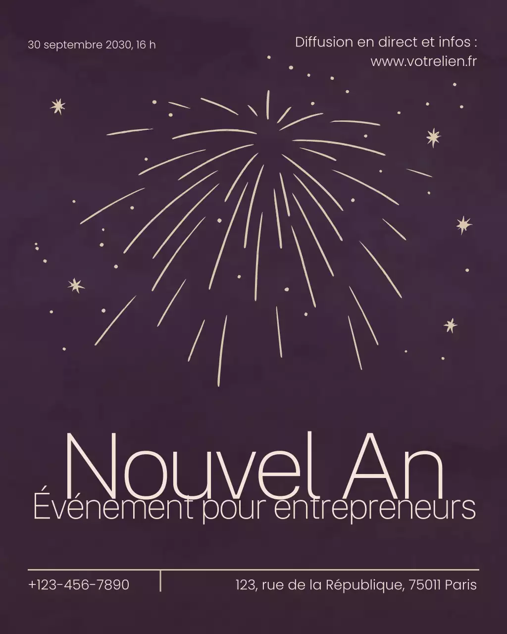 Événement d'affaires moderne violet vertical Instagram