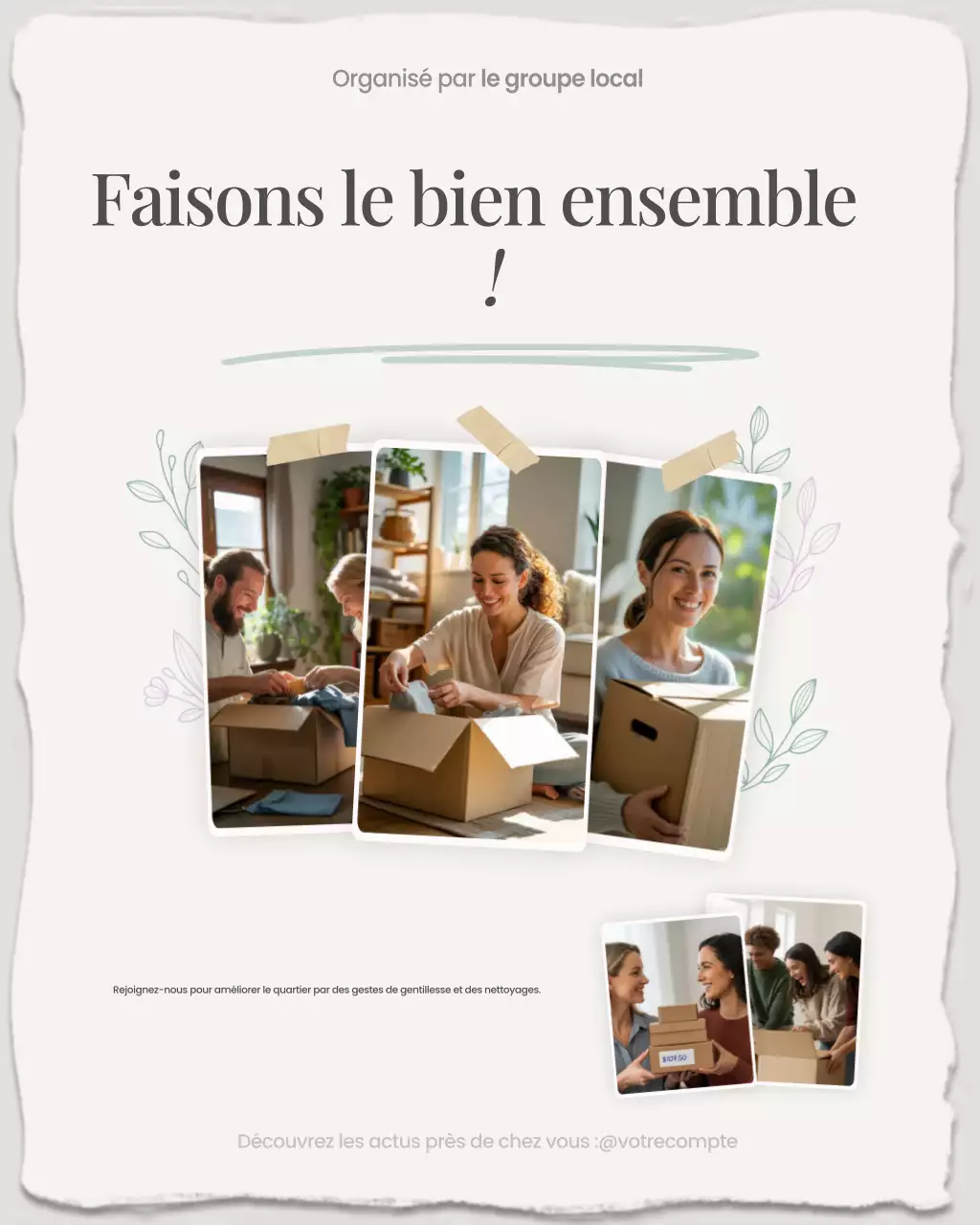 Invitation à la communauté moderne beige (publication Instagram)