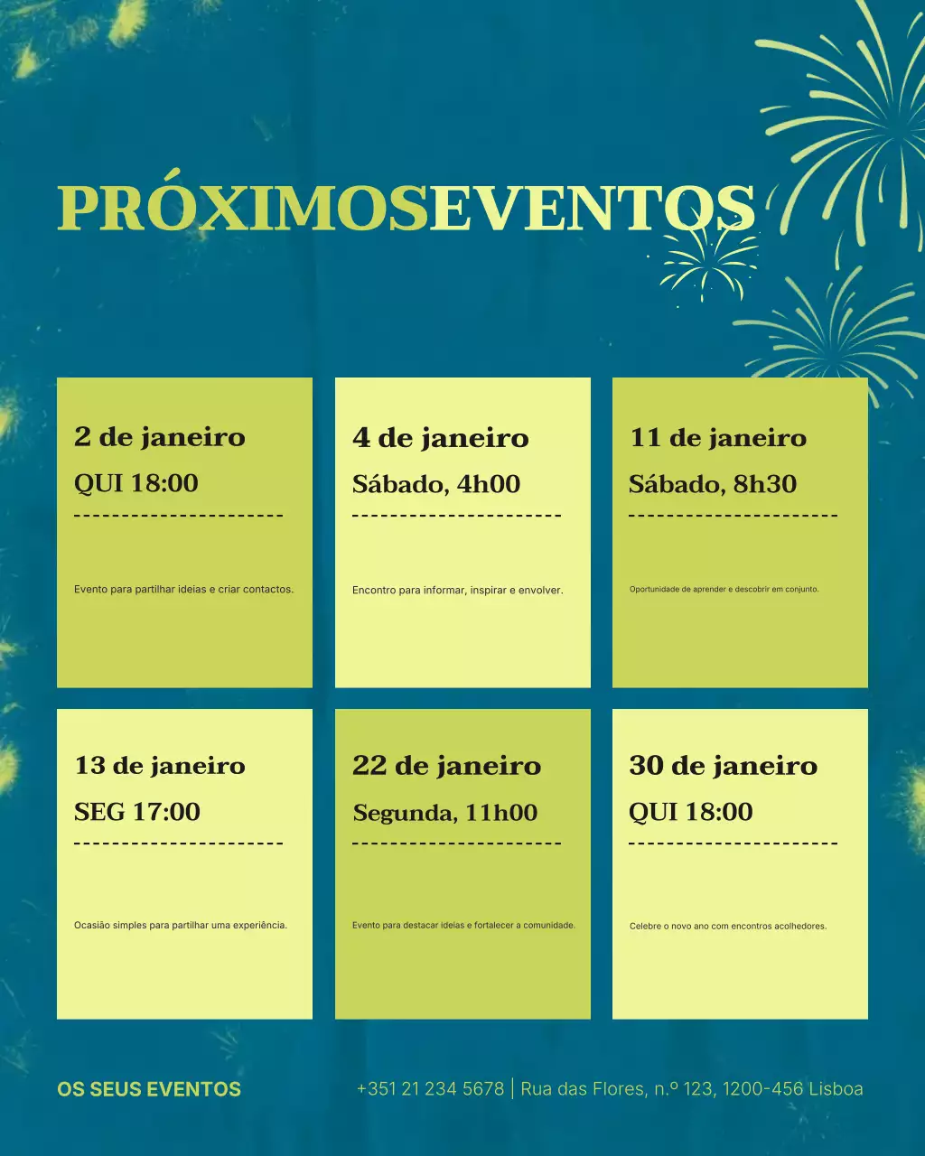 Postagem no Instagram sobre o anúncio do evento Blue Modern