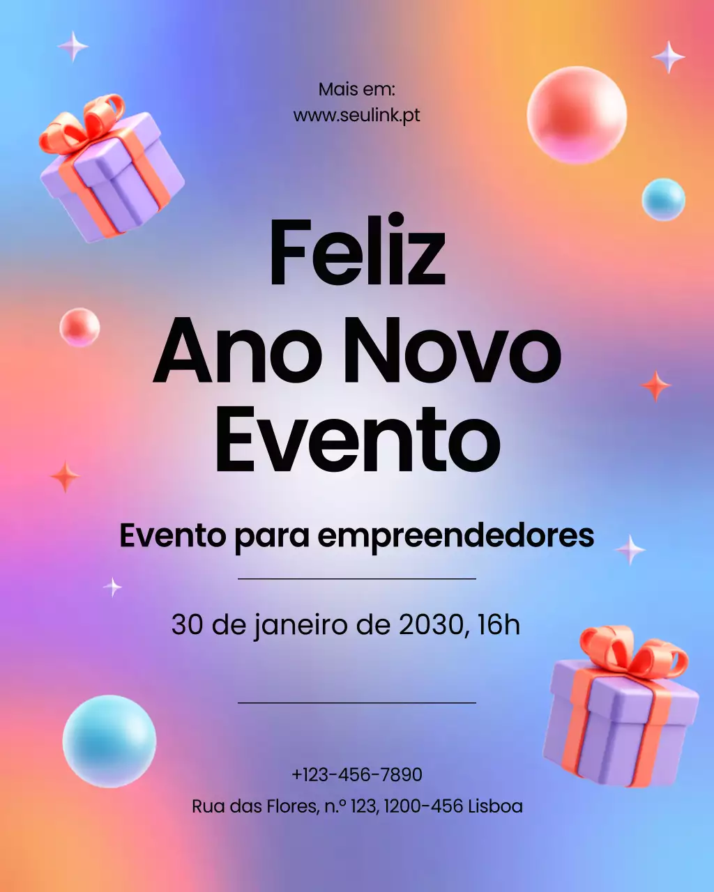 Evento de negócios moderno e colorido no Instagram vertical