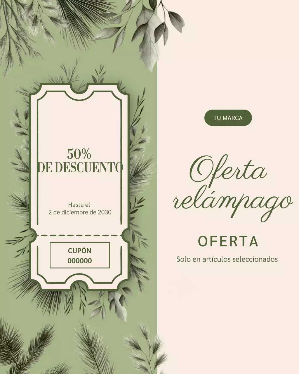 Publicación de Instagram de la promoción de rebajas de Sage Elegant