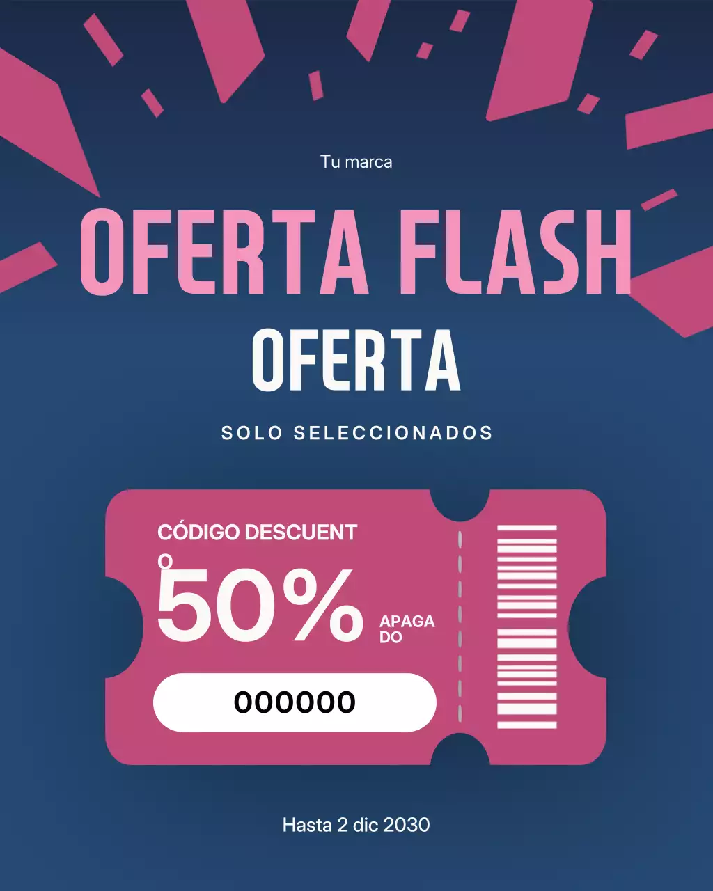 Publicación de Instagram de la promoción de rebajas modernas de Blue