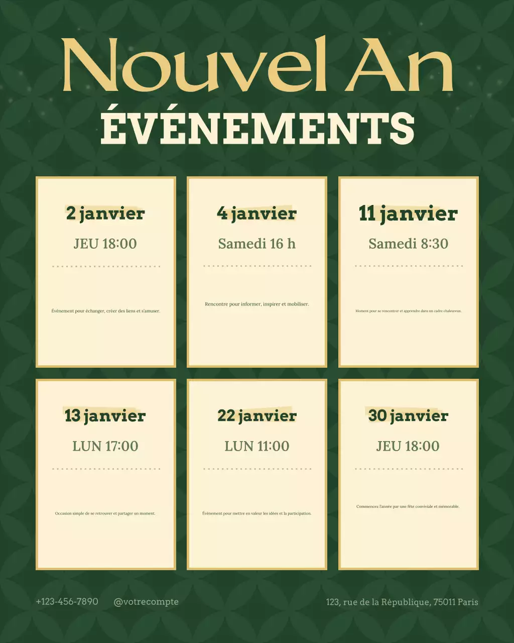 Annonce d'événement élégante de Sage sur Instagram