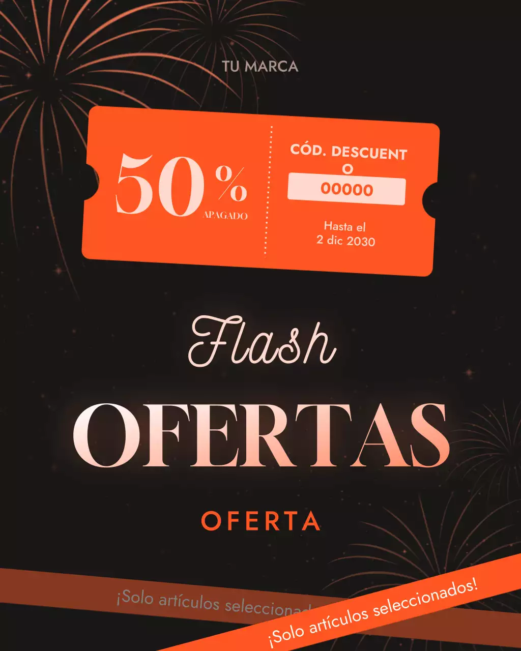 Publicación de Instagram de la promoción de rebajas modernas de Orange