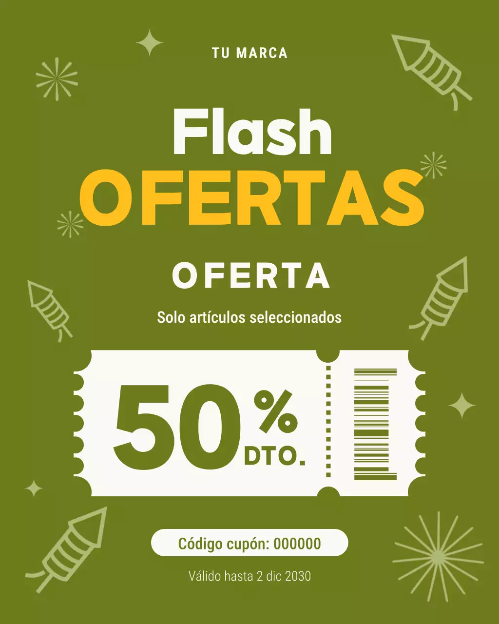 Publicación de Instagram de la promoción de rebajas modernas y ecológicas