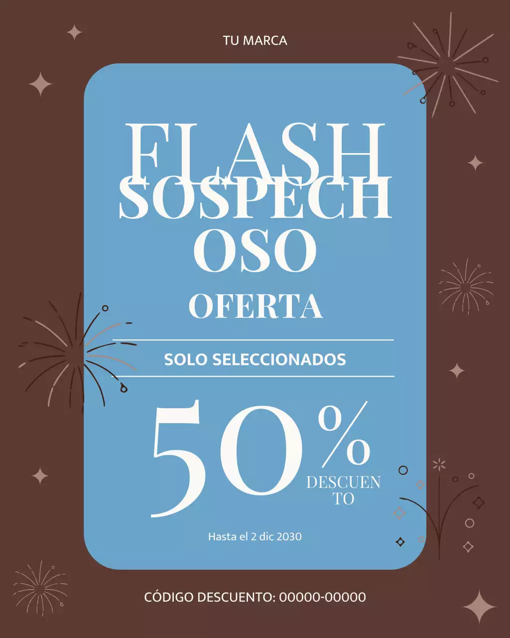 Publicación de Instagram de la promoción de rebajas modernas en marrón