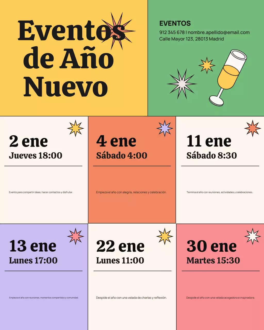 Publicación de Instagram para anunciar un evento moderno y colorido