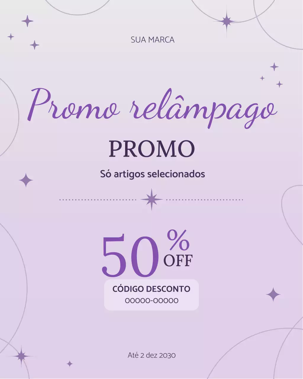 Postagem no Instagram sobre a promoção "Elegante e Roxa"