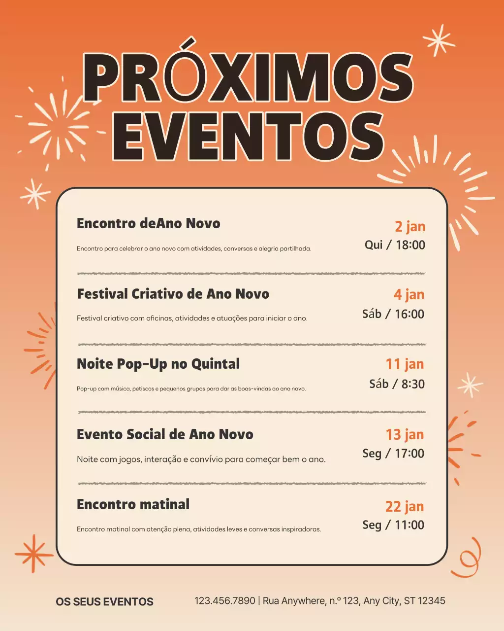 Postagem no Instagram com o anúncio do evento Orange Modern