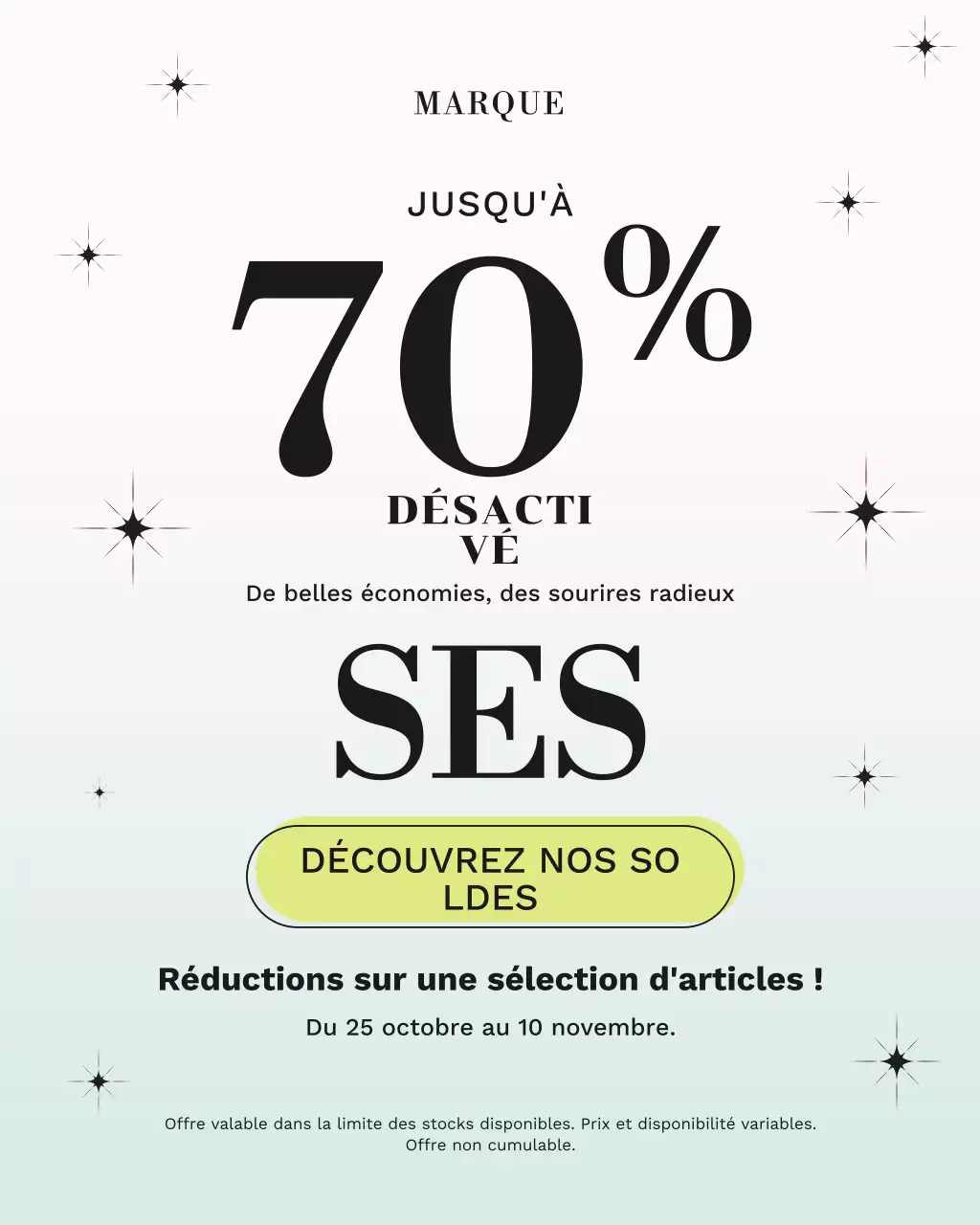 Promotion de vente moderne Mint sur Instagram Portrait