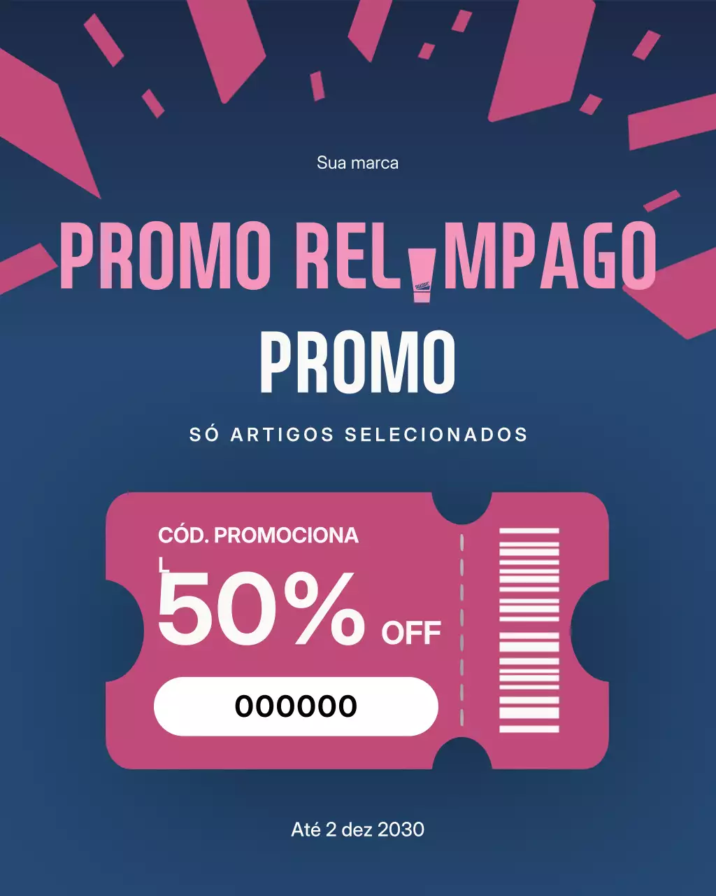 Postagem no Instagram sobre promoção de venda da Blue Modern