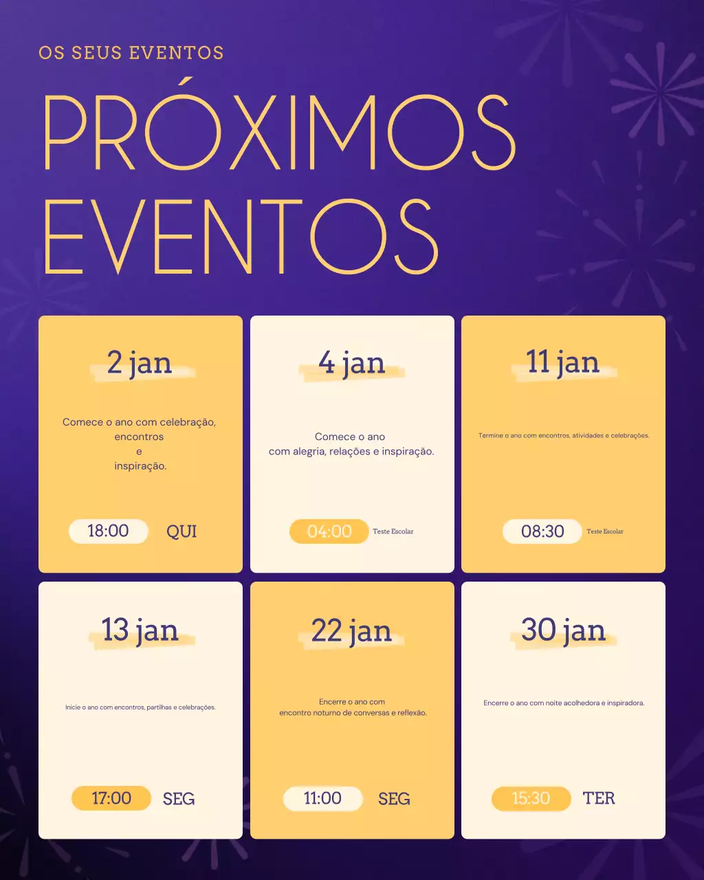 Postagem no Instagram sobre o anúncio do evento Purple Modern