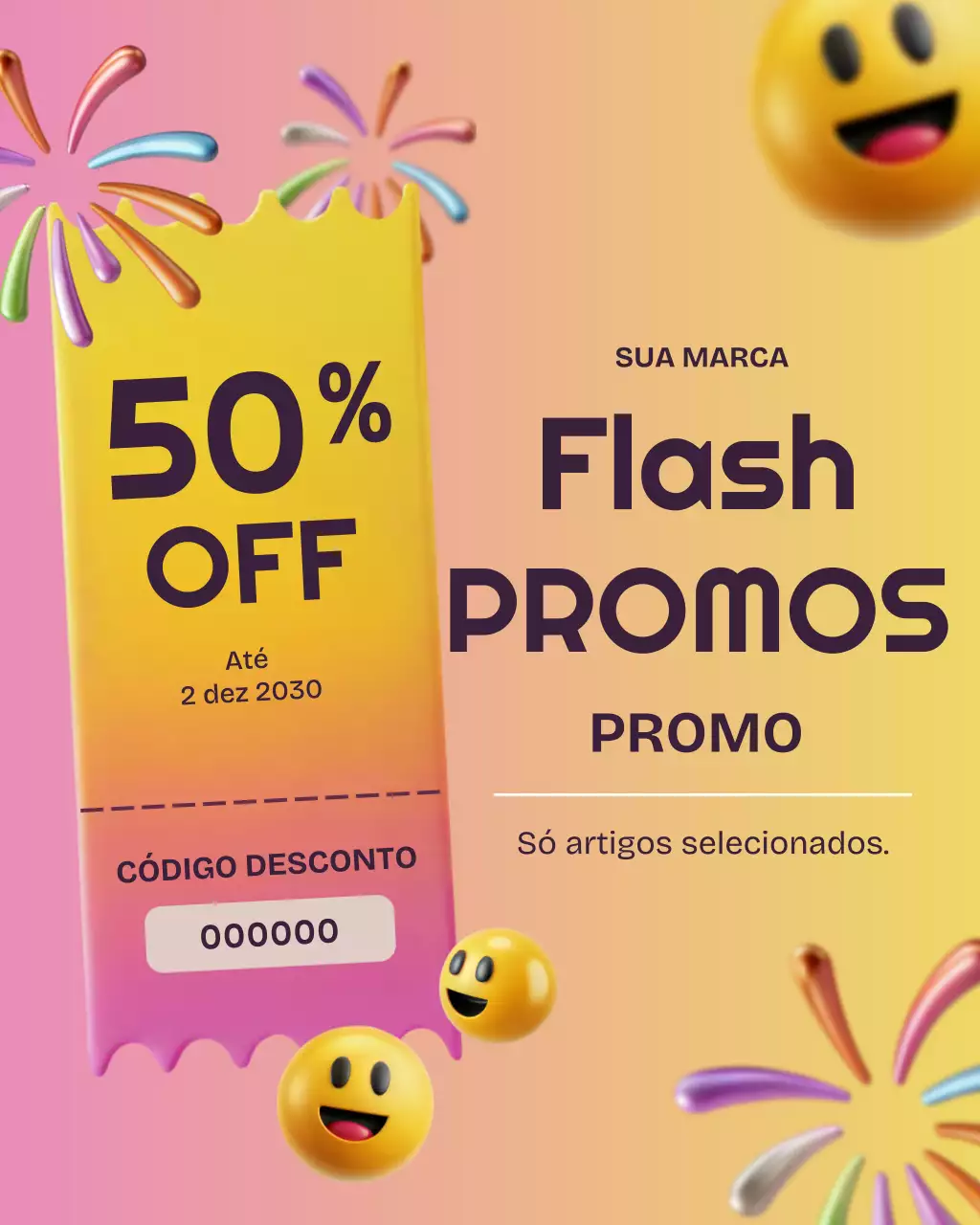 Postagem promocional amarela da moda no Instagram