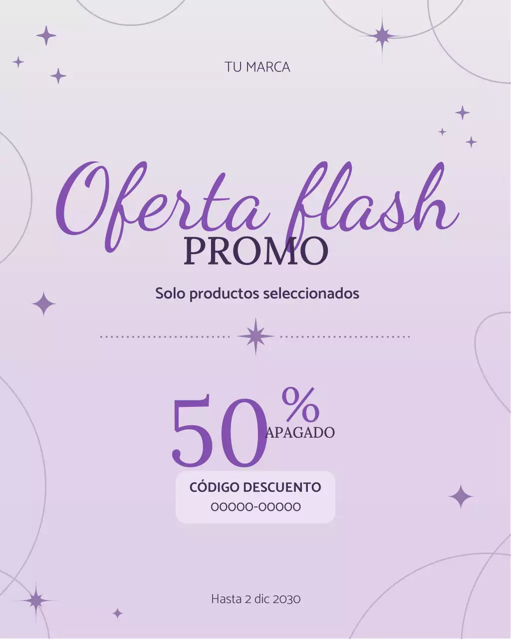 Publicación de Instagram de un anuncio de venta elegante y morado