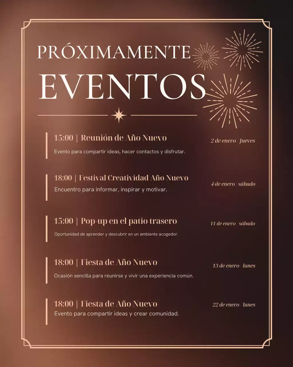 Publicación de Instagram del Calendario de Eventos Elegantes del Vino