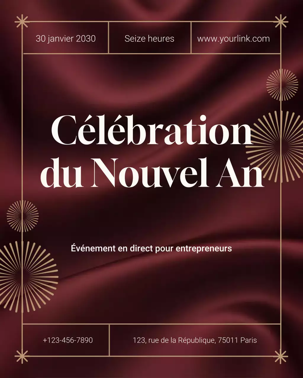 Annonce commerciale élégante bordeaux verticale pour Instagram